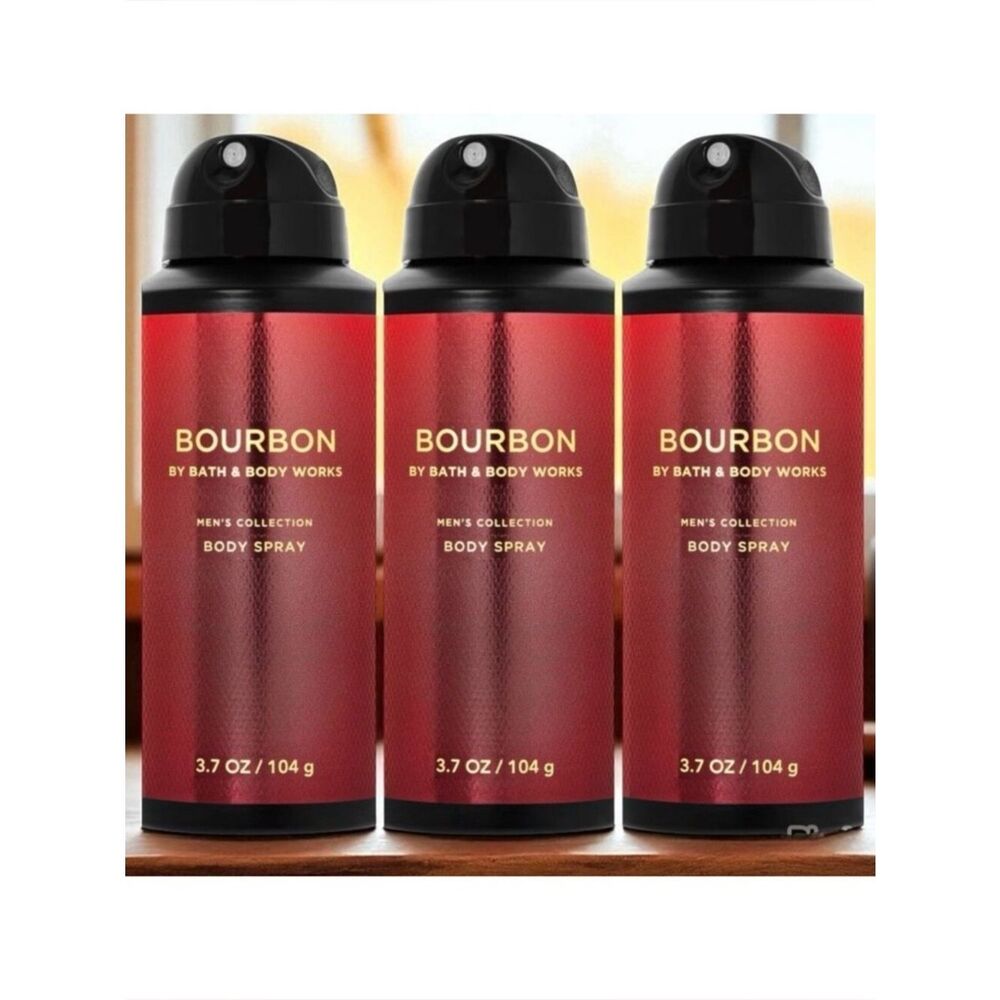 Bath & Body Works Lot of 3 Bourbon Men’s Collection Pepper Amber Oak Body Spray